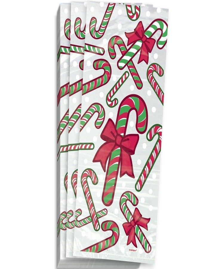 Candy Cane Holiday Cellophane Bags, 20ct